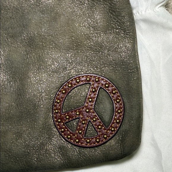 HOBO Sage Leather Clutch with Peace Sign - Picture 4 of 8